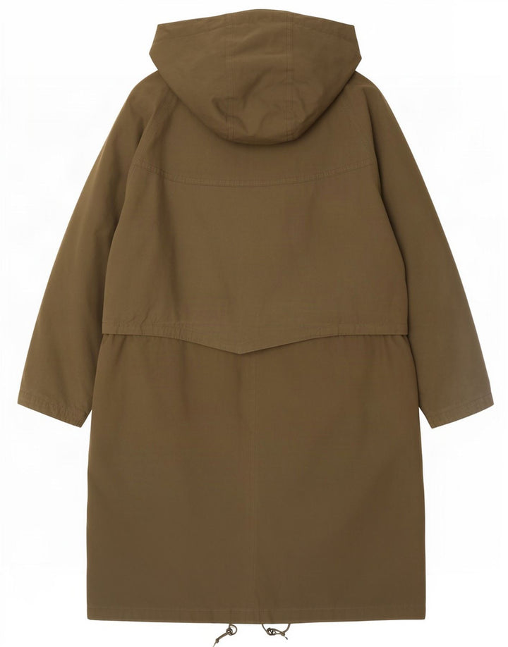 Gil Bret Dame Hætte Oversized Parka Jacket UK 16 Stor Khaki Polyester