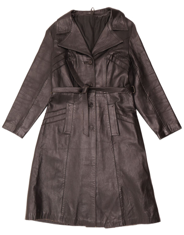 Vintage læderfrakke til kvinder UK 10 Small Black