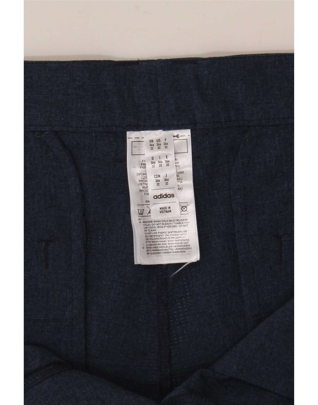 Adidas Straight Chino-bukser til mænd W36 L28 Marineblå polyester