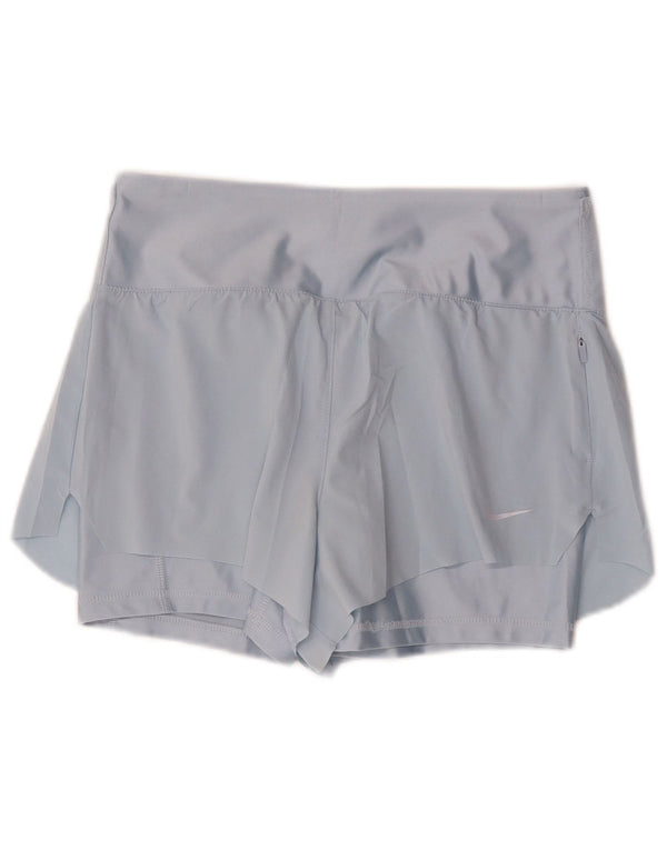 Nike Dame Dri Fit Sport Shorts UK 10 Small Blue Polyester