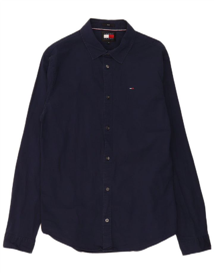 Tommy Hilfiger Herre Slim Fit skjorte Medium Navyblå Bomuld