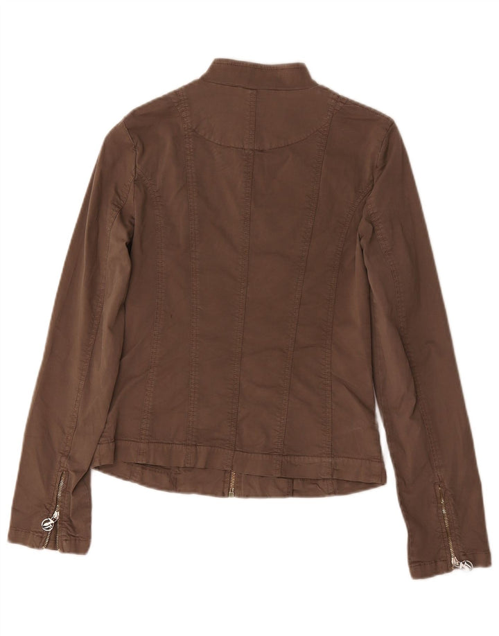 Trussardi Jeans Dame Bomber Jacket UK 8 Small Beige