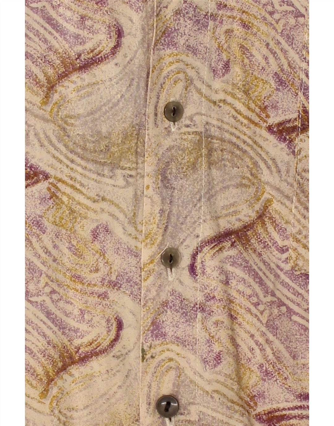 VINTAGE Mens Abstract Pattern Short Sleeve Shirt Medium Beige Vintage Vintage and Second-Hand Vintage from Messina Hembry 