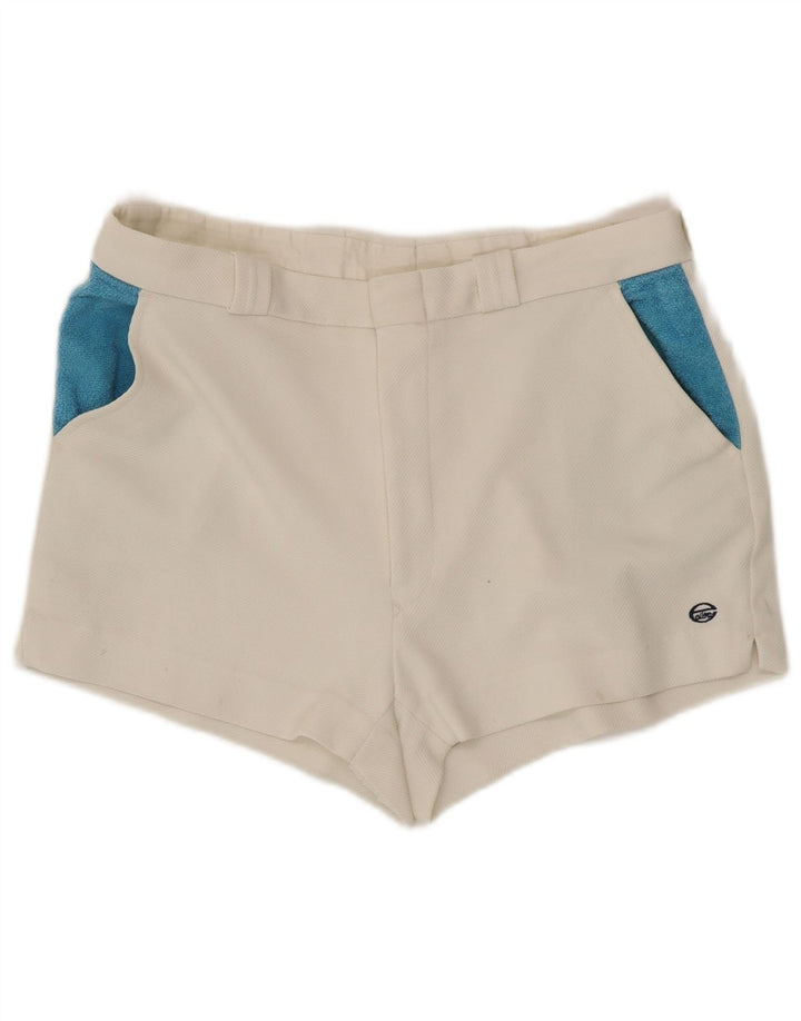 Elite Womens Casual Shorts IT 50 Large W34 White Colourblock Polyester