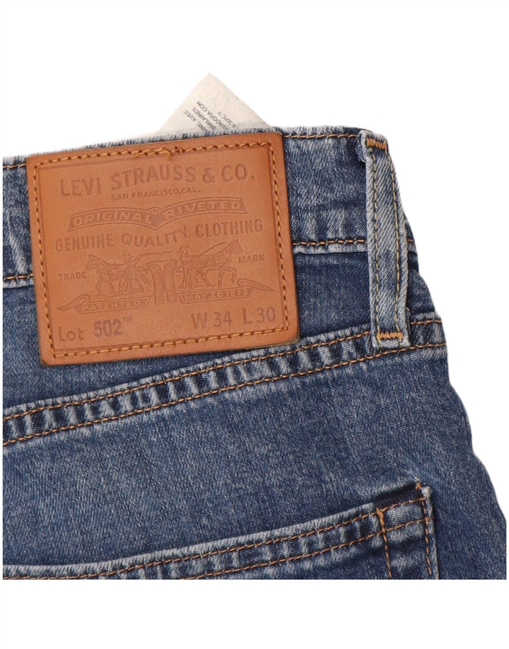 LEVI'S Herre 502 tilspidsede jeans W34 L30 Blå Bomuld