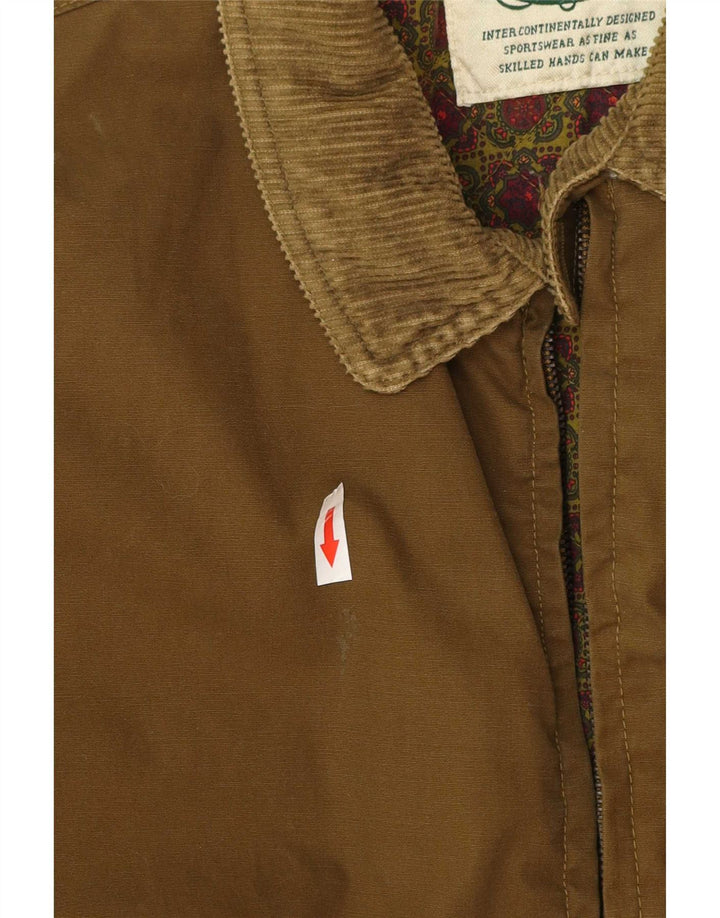 Vintage Herre Utility Jacket UK 40 Stor brun bomuld