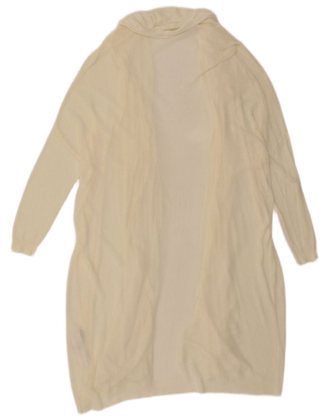 Zara Dame Oversized Longline Åben Cardigan Sweater UK 14 Medium Off White
