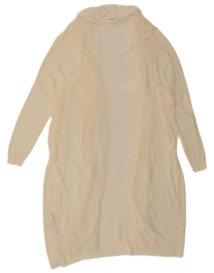 Zara Dame Oversized Longline Åben Cardigan Sweater UK 14 Medium Off White