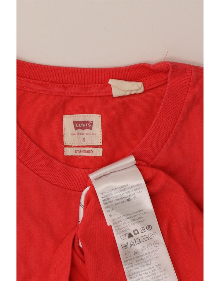 LEVI'S Herre Standard T-Shirt Top Lille Rød Bomuld