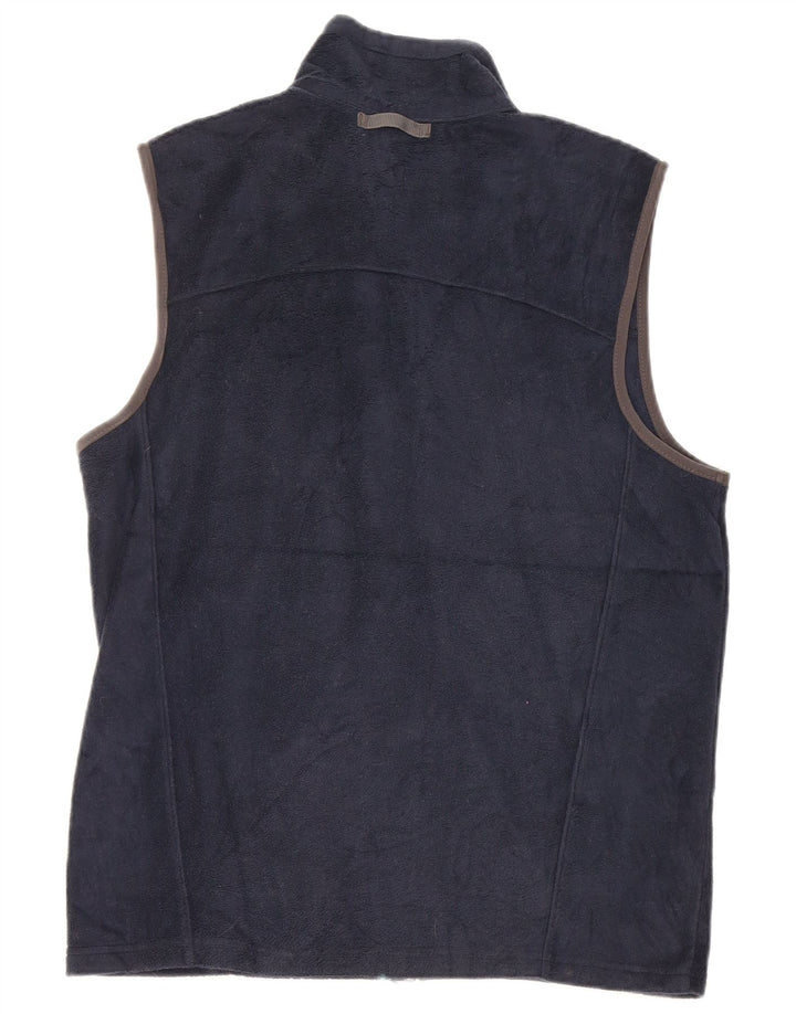EDDIE BAUER Herre Fleece Gilet UK 36 Small Navy Blue Polyester