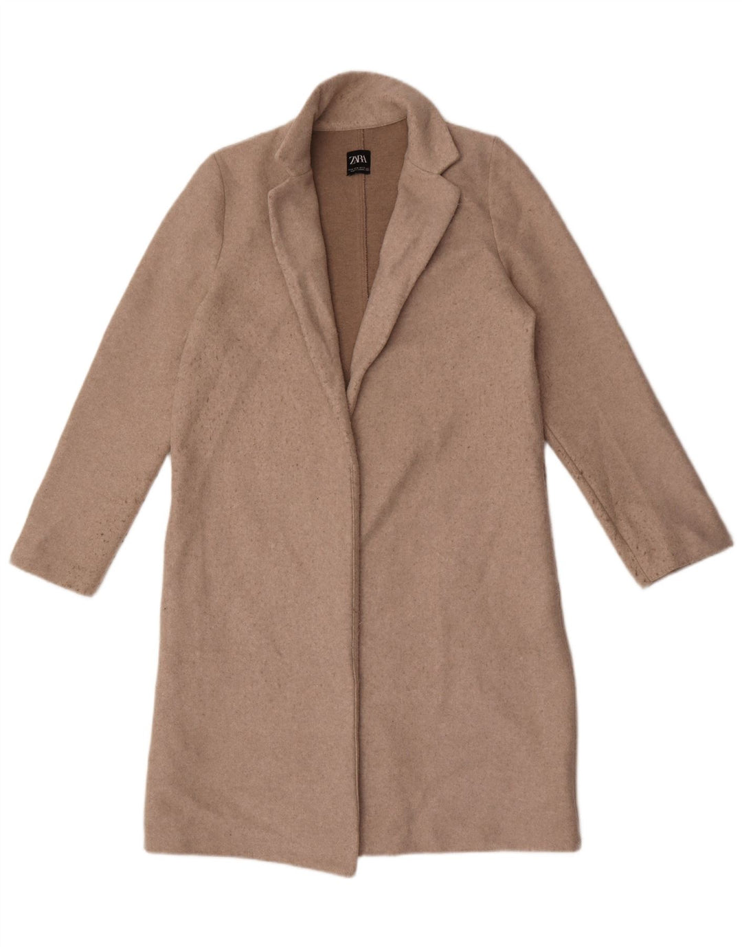 Zara Womens Open Overcoat UK 14 Medium Grey Polyester