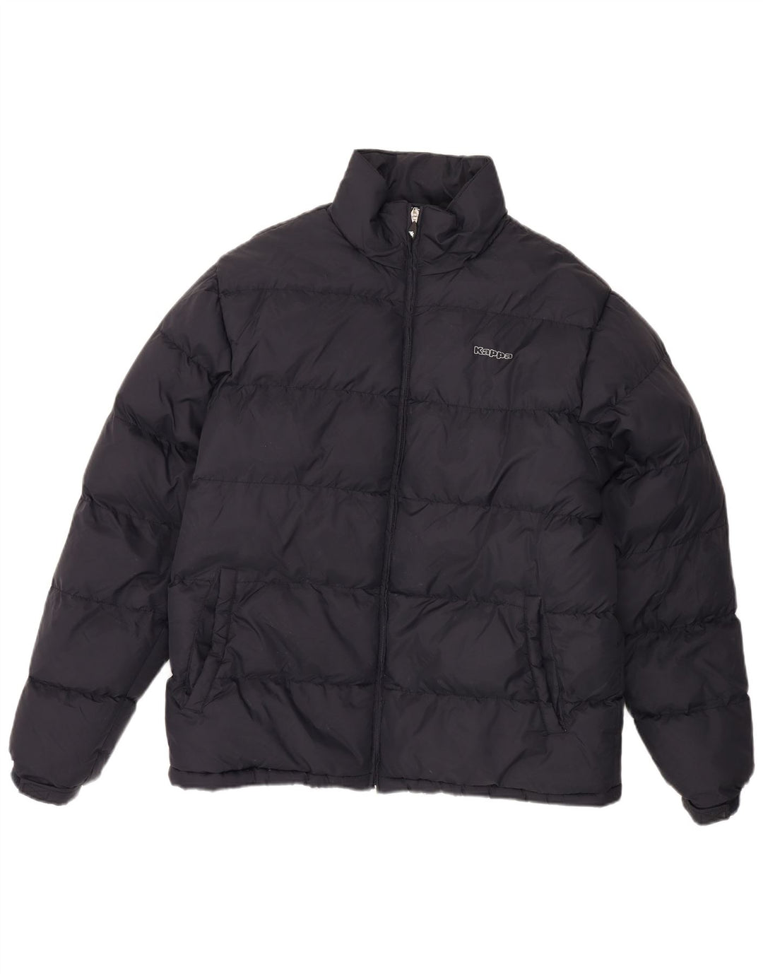 KAPPA Herre grafisk polstret jakke UK 40 Large Navy Blue Polyester