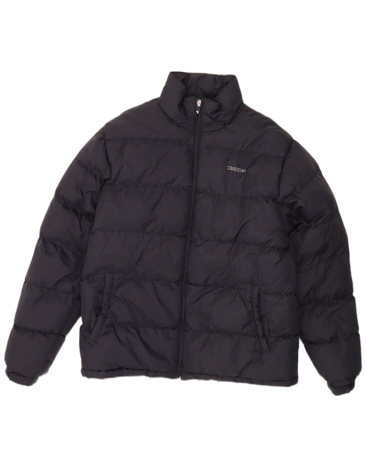 KAPPA Herre grafisk polstret jakke UK 40 Large Navy Blue Polyester