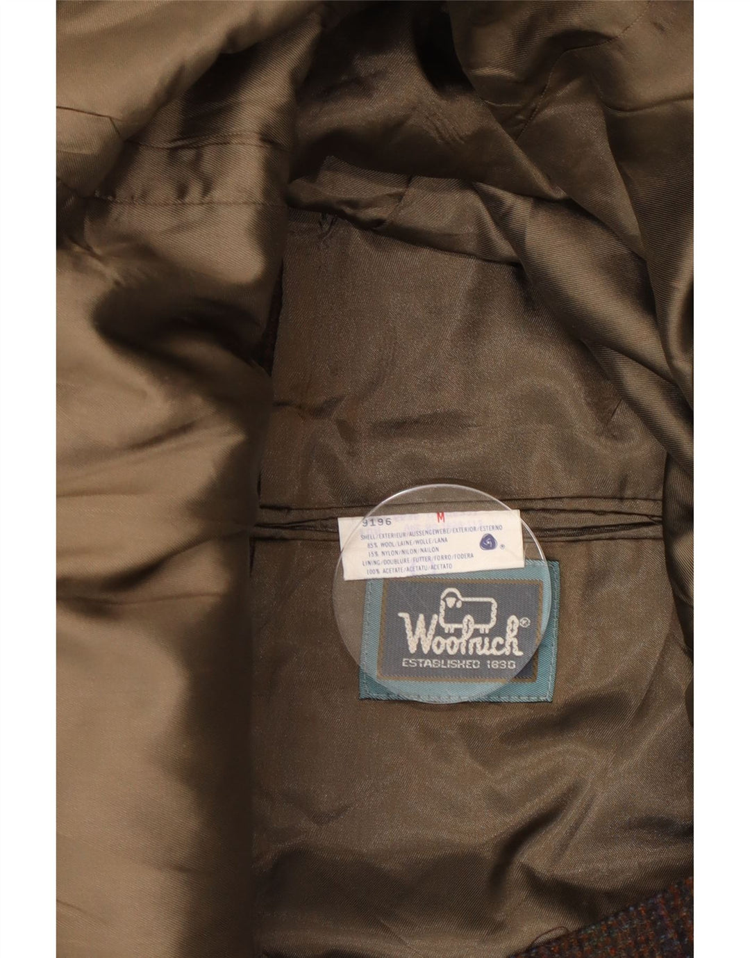 Woolrich Herre 2-knaps blazerjakke UK 38 Medium Brown Houndstooth Uld