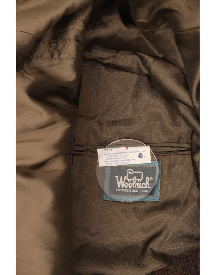 Woolrich Herre 2-knaps blazerjakke UK 38 Medium Brown Houndstooth Uld