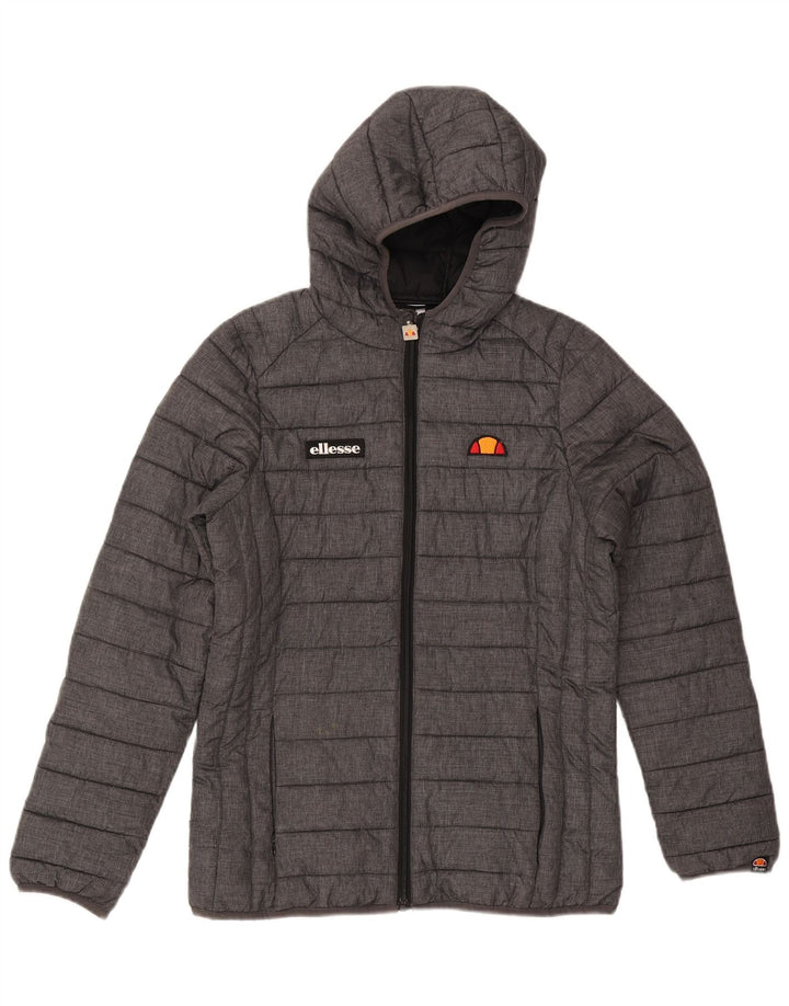Ellesse Dame Hætte Oversize Polstret Jakke UK 10 Small Grå Polyamid