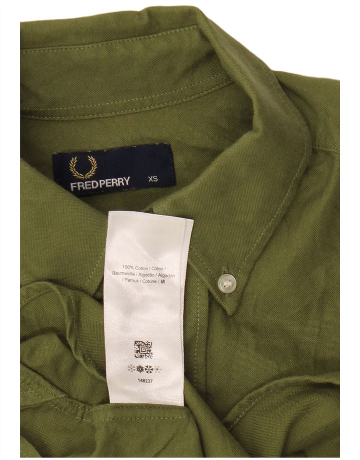 Fred Perry Herre kortærmet skjorte XS Grøn bomuld