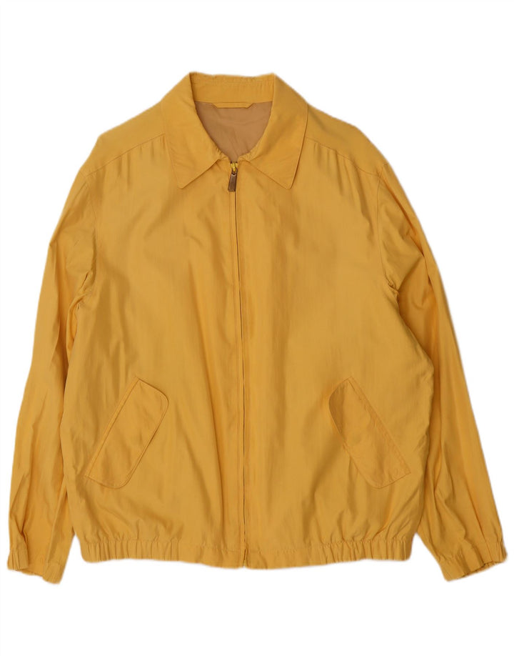 Amerigo Vespucci Herre Bomber Jacket UK 40 Large Yellow Silk
