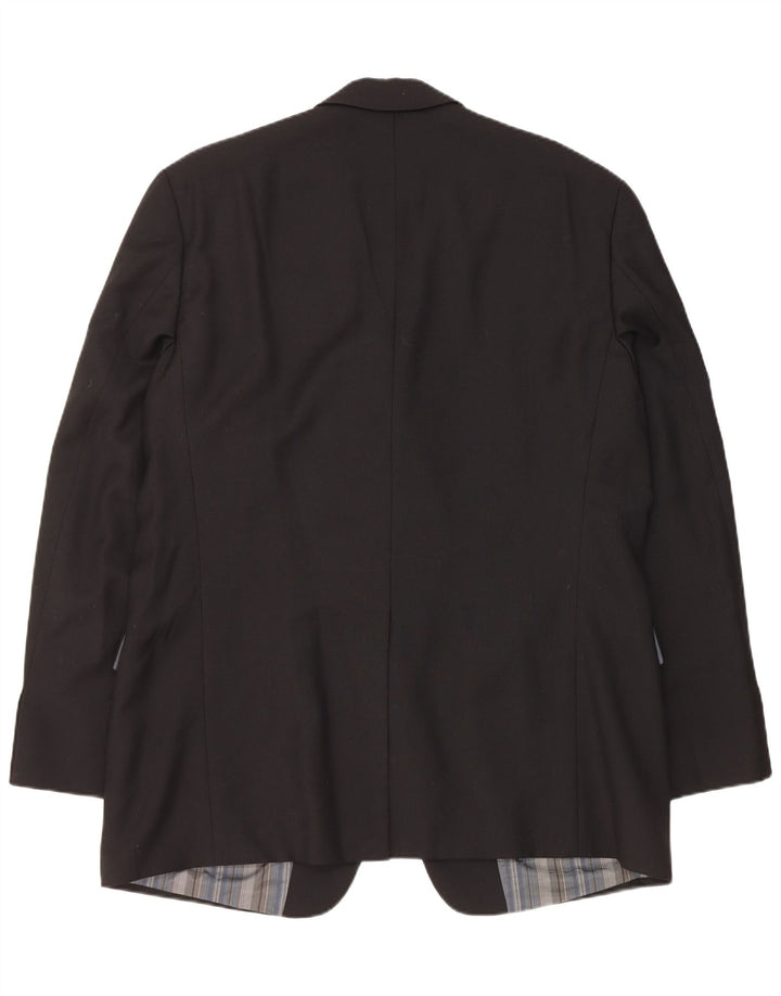 Hugo Boss Herre 3-knaps blazerjakke EU 56 3XL Sort Virgin Wool