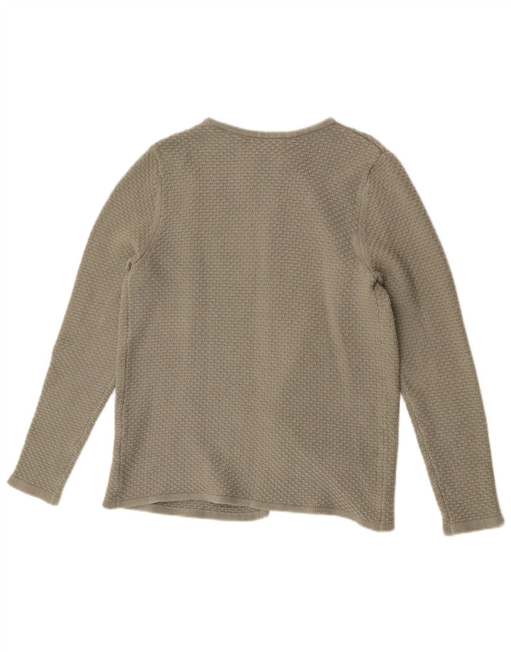 Crew Clothing Womens Open Cardigan Sweater UK 14 Medium Green Bomuld