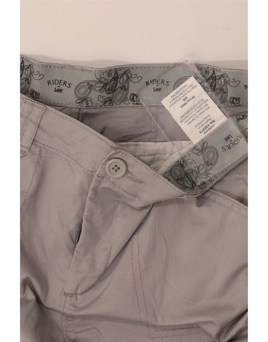 LEE Womens Riders Slim Cropped Trousers US 8 Medium W34 L26 Grey Cotton Vintage Lee and Second-Hand Lee from Messina Hembry 