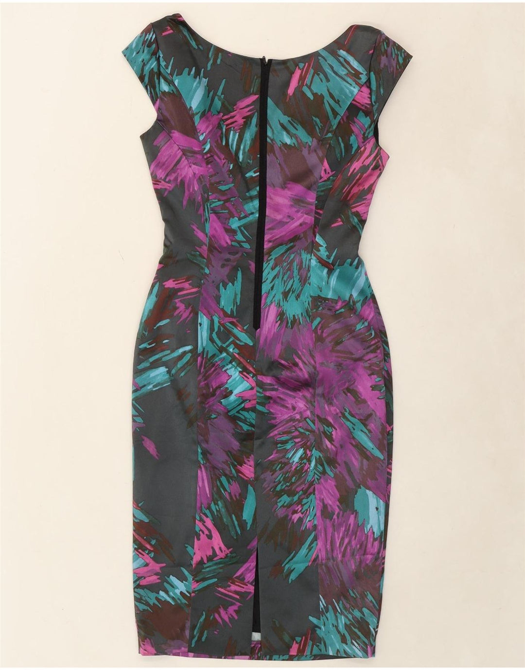 COAST Womens Bodycon Dress UK 8 Small Grey Tie Dye Acetate Vintage Coast and Second-Hand Coast from Messina Hembry 