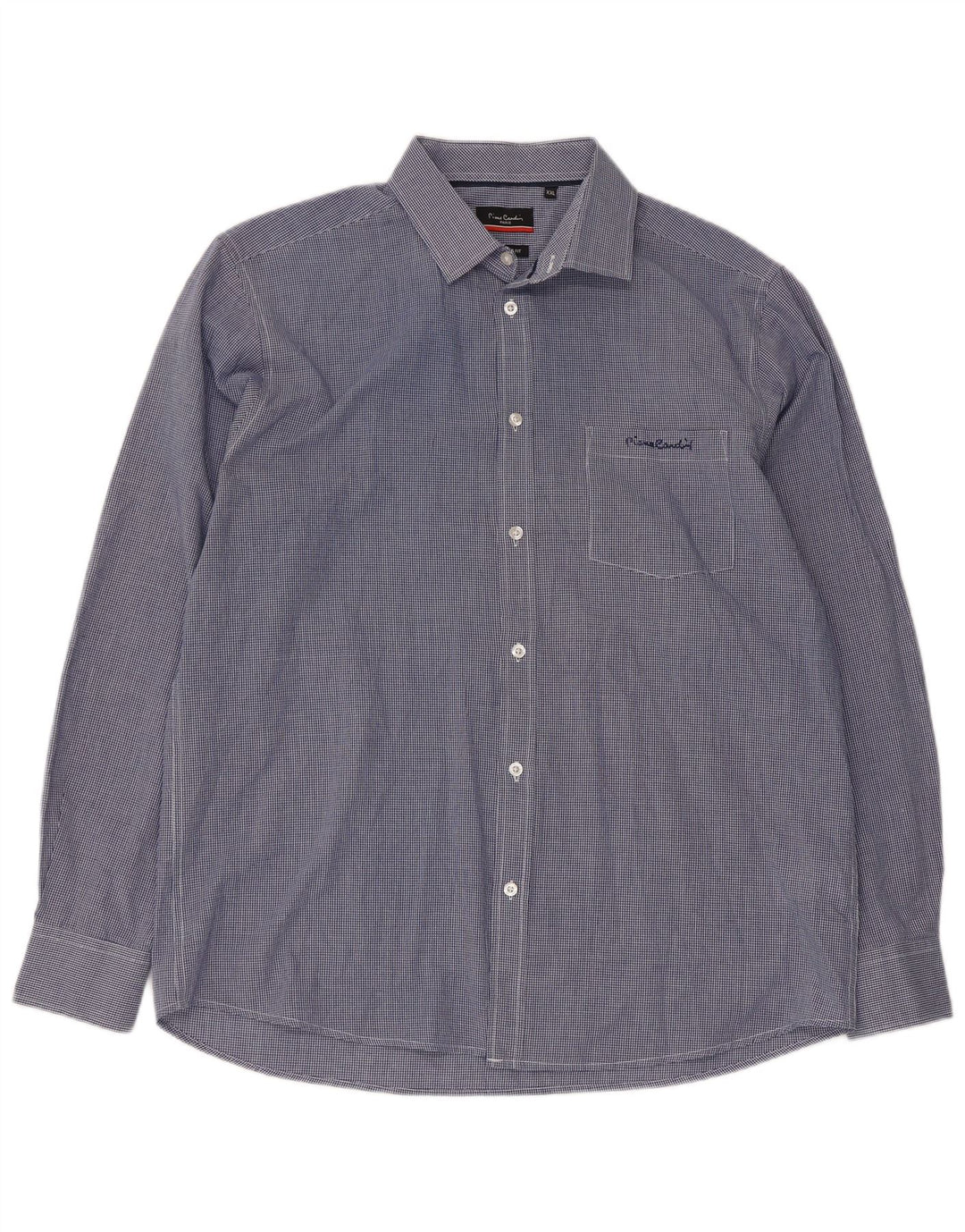 PIERRE CARDIN Herre Regular Fit skjorte 2XL Blå Gingham Polyester