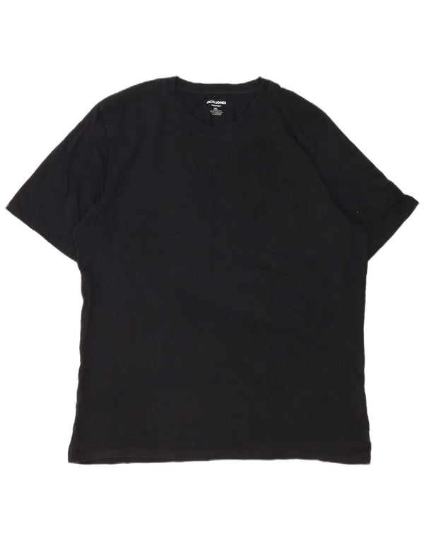 Jack & Jones Herre T-Shirt Top 2XL Sort Bomuld