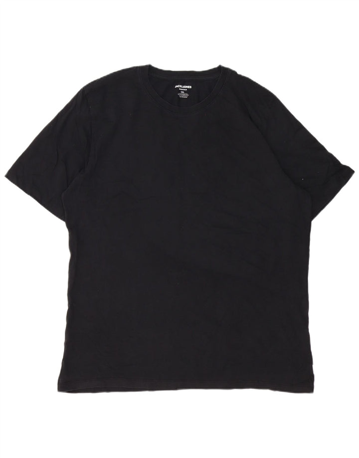 Jack & Jones Herre T-Shirt Top 2XL Sort Bomuld