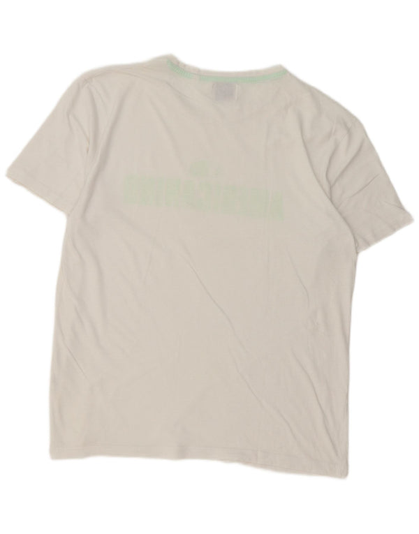 Americanino Mens Regular Graphic T-Shirt Top Medium White Cotton