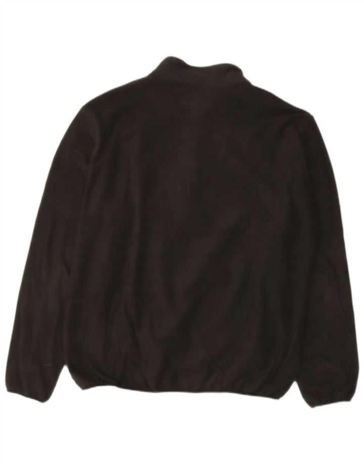 JACK & JONES Mens Zip Neck Fleece Sweatshirt Jumper 2XL Black Polyester