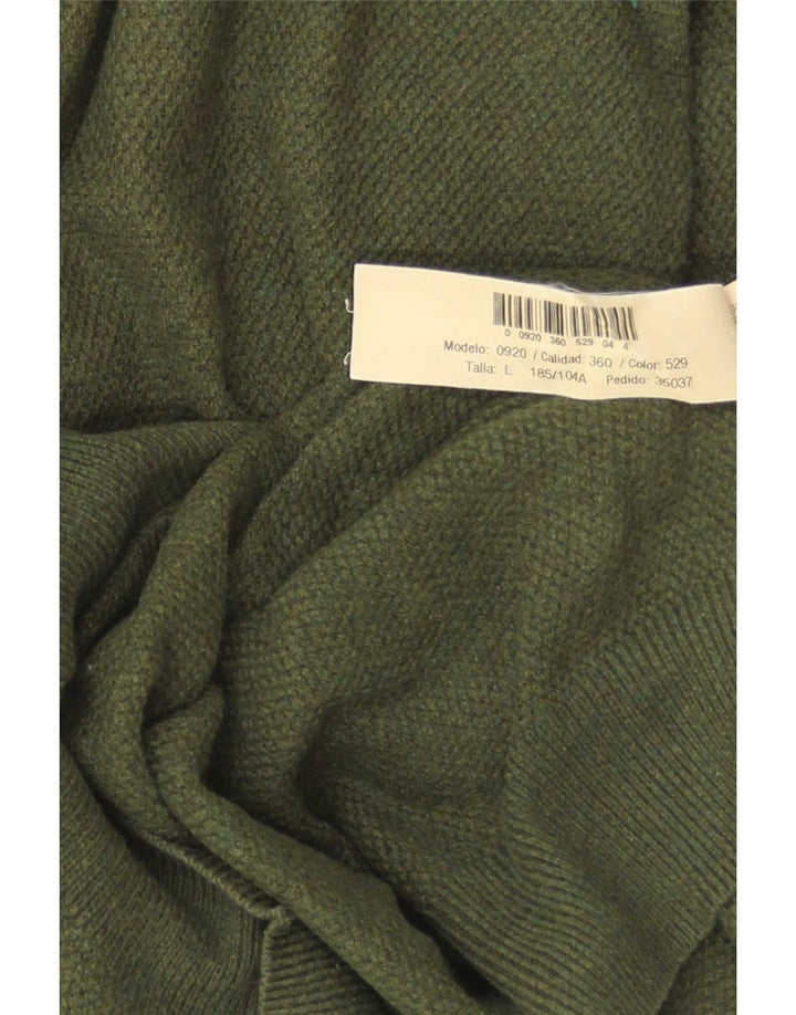 Massimo Dutti Herre V-hals sweater Stor grøn bomuld