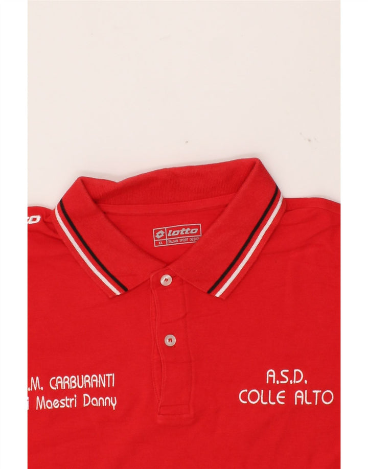 LOTTO Mens Polo Shirt XL Red Cotton Vintage Lotto and Second-Hand Lotto from Messina Hembry 
