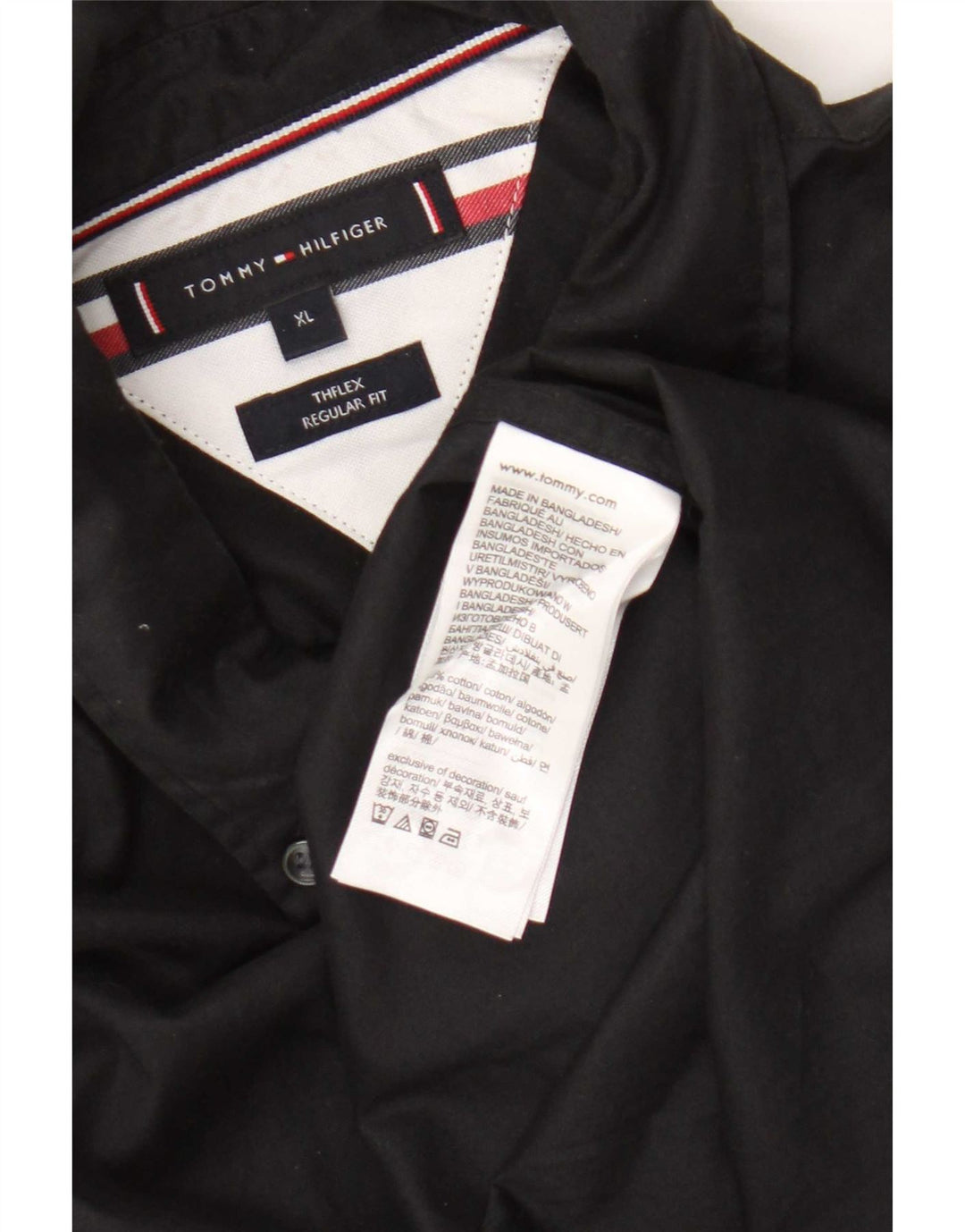 Tommy Hilfiger Herre Regular Fit skjorte XL sort bomuld