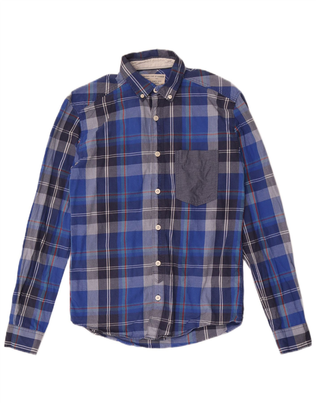 Jack & Jones drenge flannelskjorte 11-12 år blå ternet bomuld