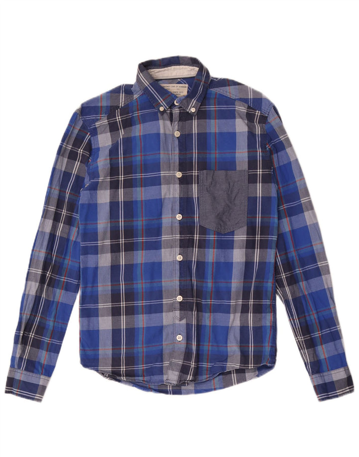 Jack & Jones drenge flannelskjorte 11-12 år blå ternet bomuld