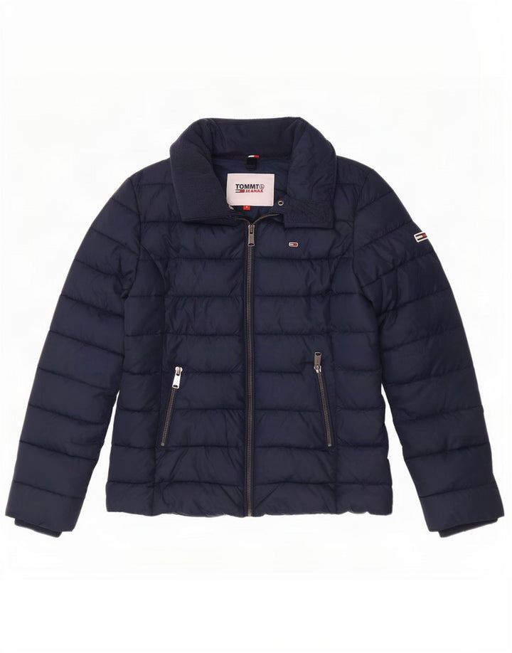 Tommy Hilfiger Dame Polstret Jakke UK 14 Medium Navy Blue Polyester