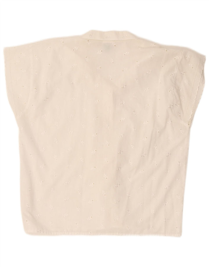 C&A Kortærmet skjortebluse til kvinder EU 44 XL Hvid blomsterpolyester