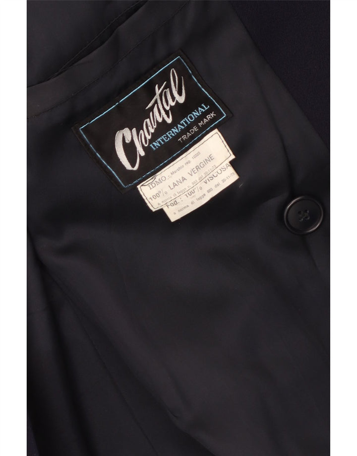 Chantal Womens Trench Coat UK 12 Medium Navy Blue Virgin Wool