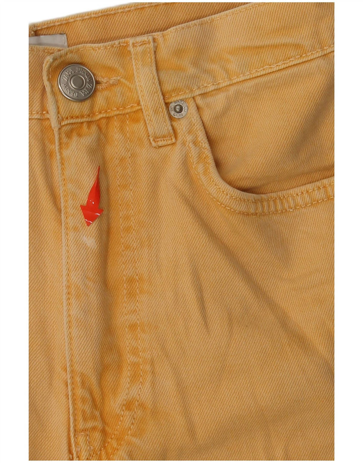 ZARA Dame Denim Shorts EU 34 2XS W24 Gul