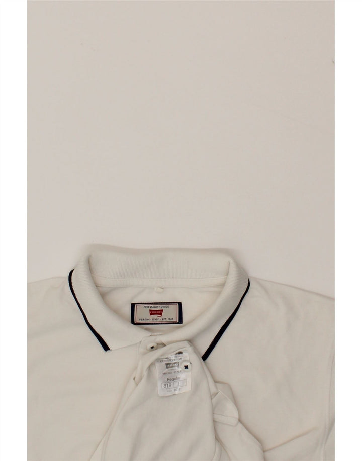 CARRERA Mens Polo Shirt Large White Cotton Vintage Carrera and Second-Hand Carrera from Messina Hembry 