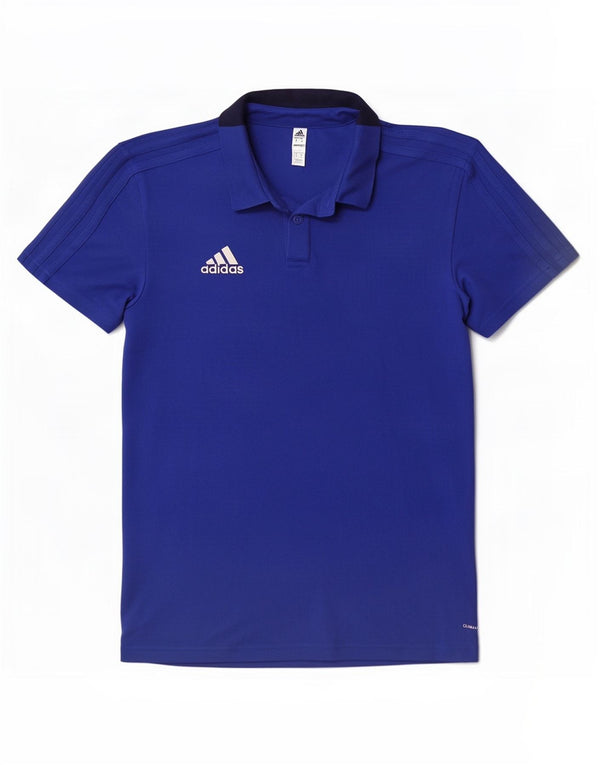 Adidas Mens Climalite Polo Shirt Medium Blue Colourblock Cotton