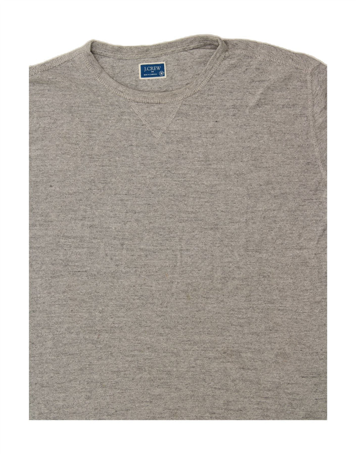 J. CREW Mens Crew Neck Jumper Sweater Medium Grey Cotton Vintage J. Crew and Second-Hand J. Crew from Messina Hembry 
