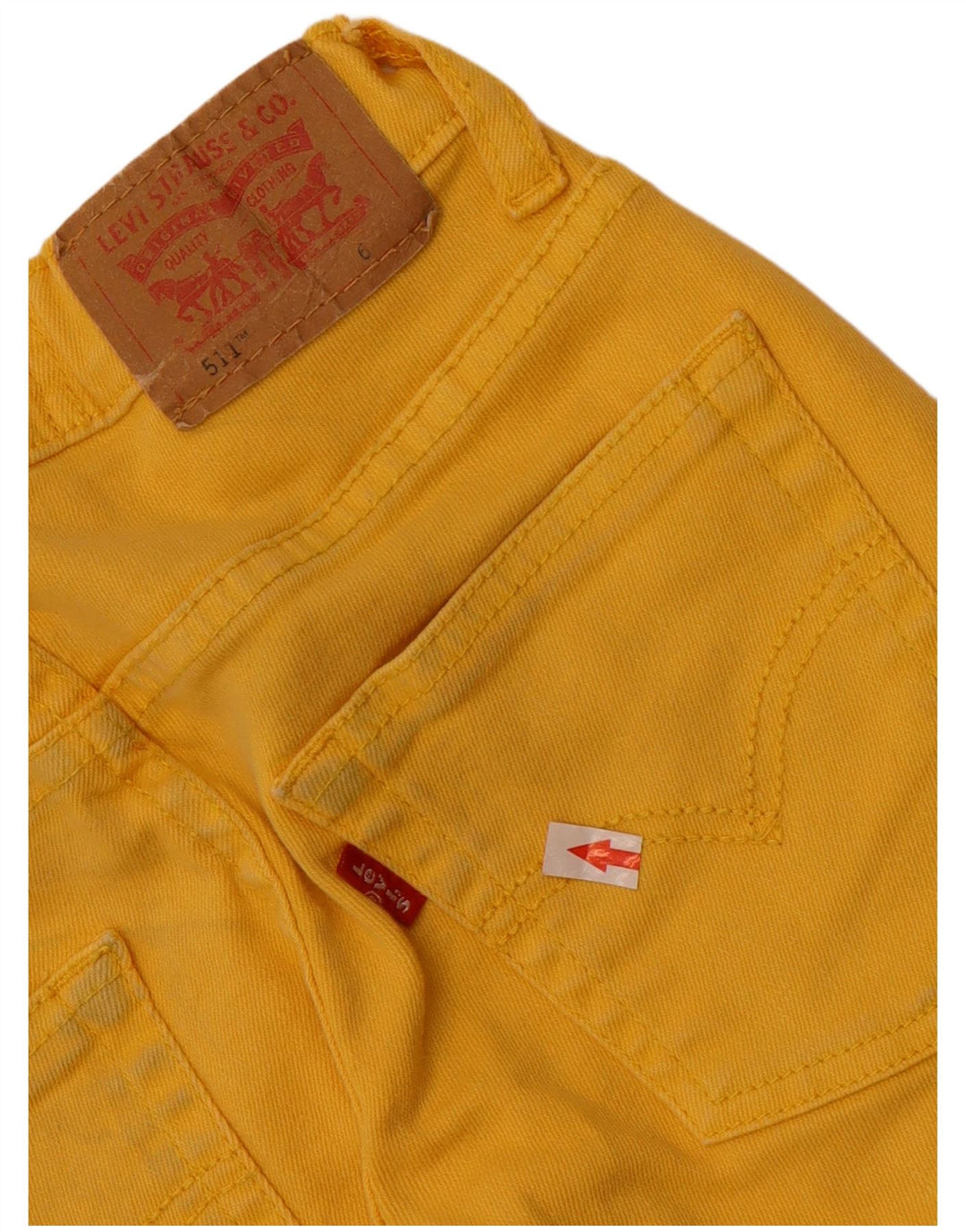 Levi's Boys 511 Slim Jeans 5-6 år W22 L21 Gul Bomuld