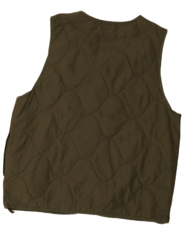 Nike Herre Therma-Fit Quiltet Gilet UK 36 Small Khaki Nylon