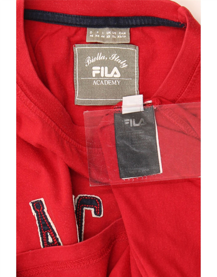 Fila Herre Grafisk T-Shirt Top XS Rød Bomuld