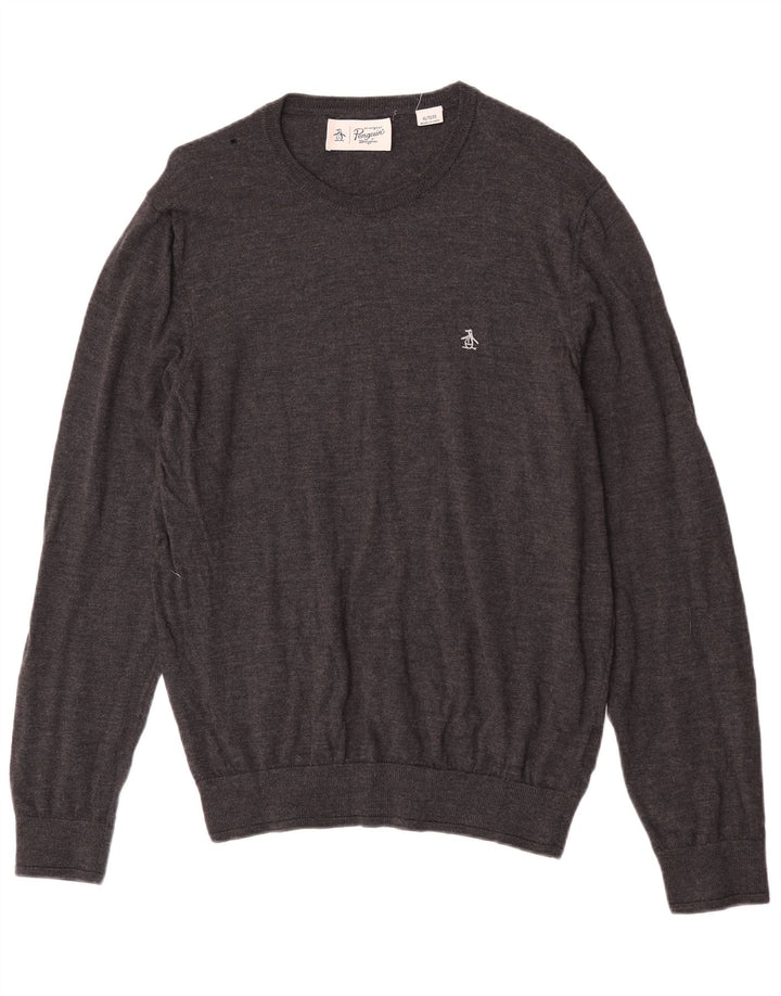 Penguin Herre Boat Neck Jumper Sweater XL Grå Merinould
