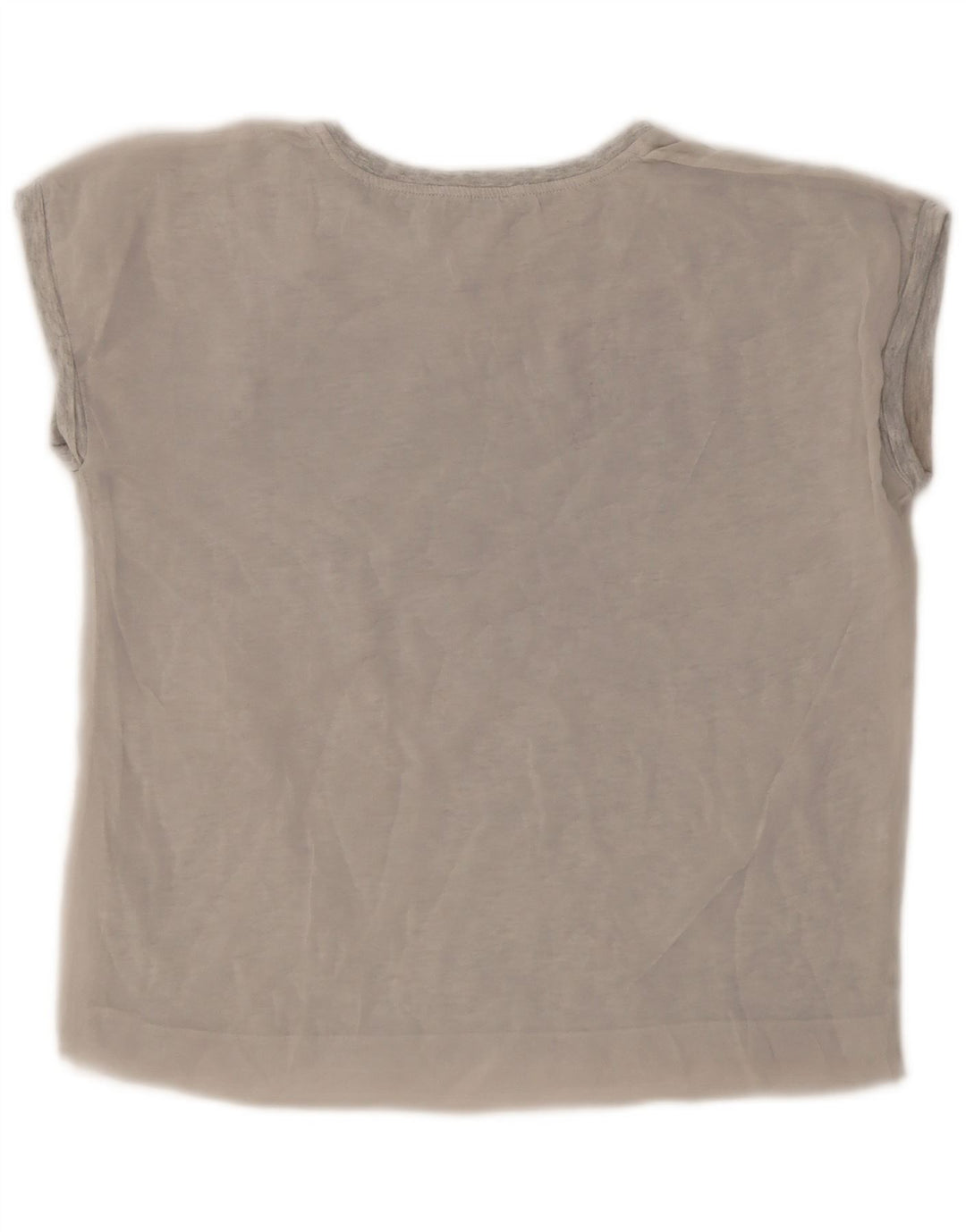 Zara Graphic T-Shirt Top UK 10 Small Grå Polyester