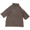 ZARA Dame 3/4 ærmer oversized trøjetrøje med rullehals UK 10 lille grå