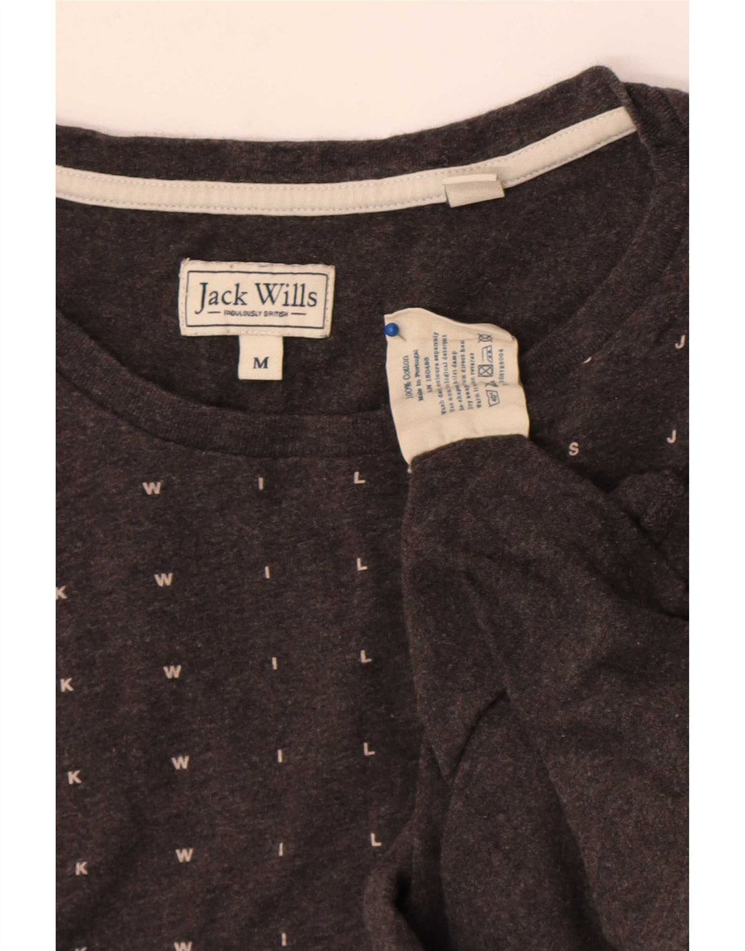Jack Wills Herre grafisk T-shirt top mellemgrå plettet bomuld